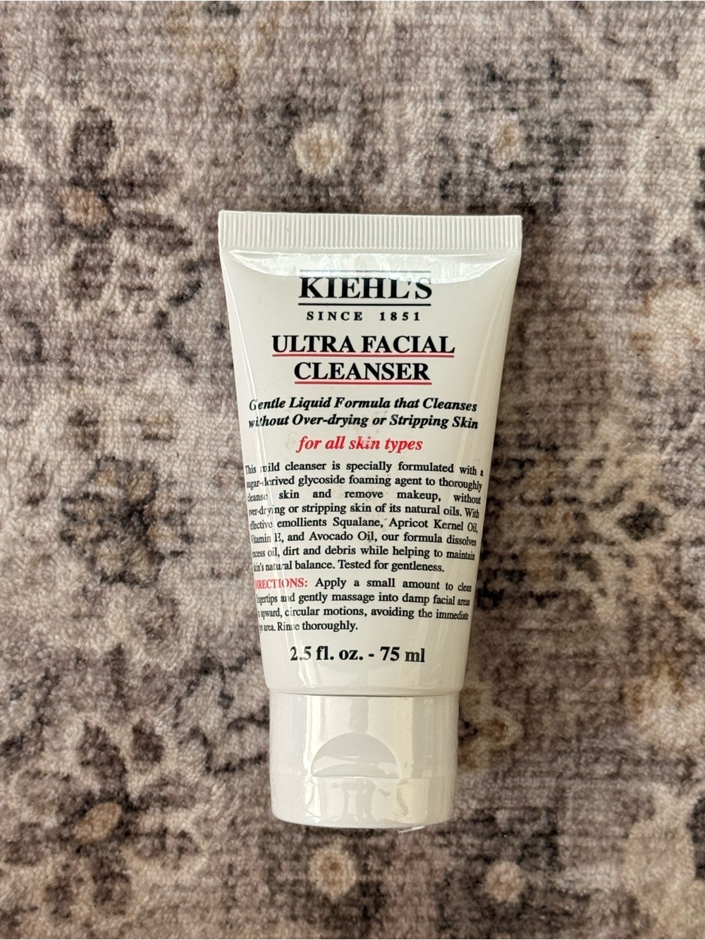 Kiehl's Ultra Facial Cleanser - White Tube with Black and Red Text